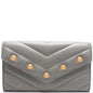 CC Button Chevron Flap Wallet Lambskin 26M