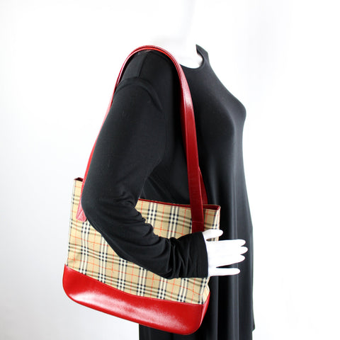 Canvas Check Tote Vintage