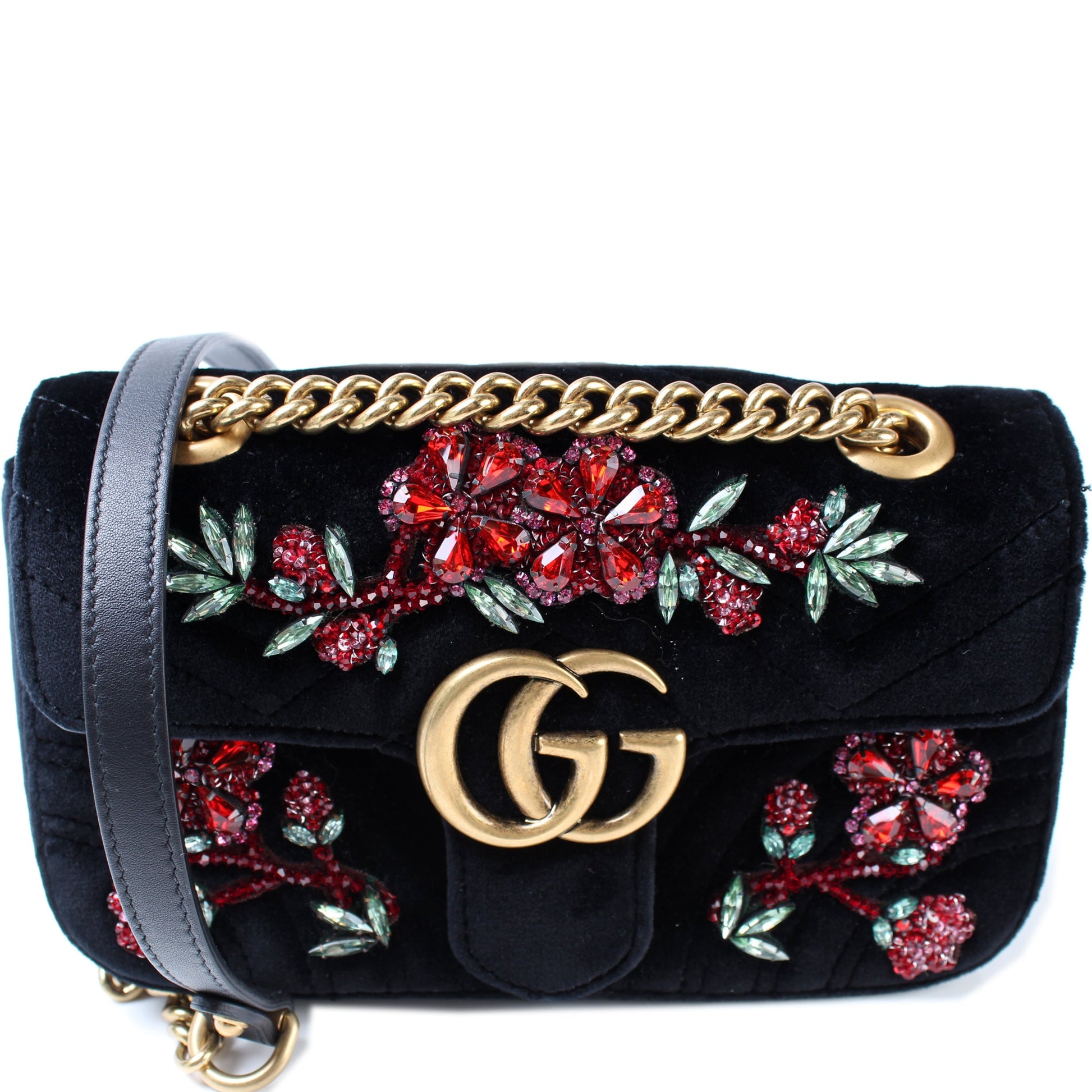 446744 GG Marmont Shoulder Mini Flap lbcase