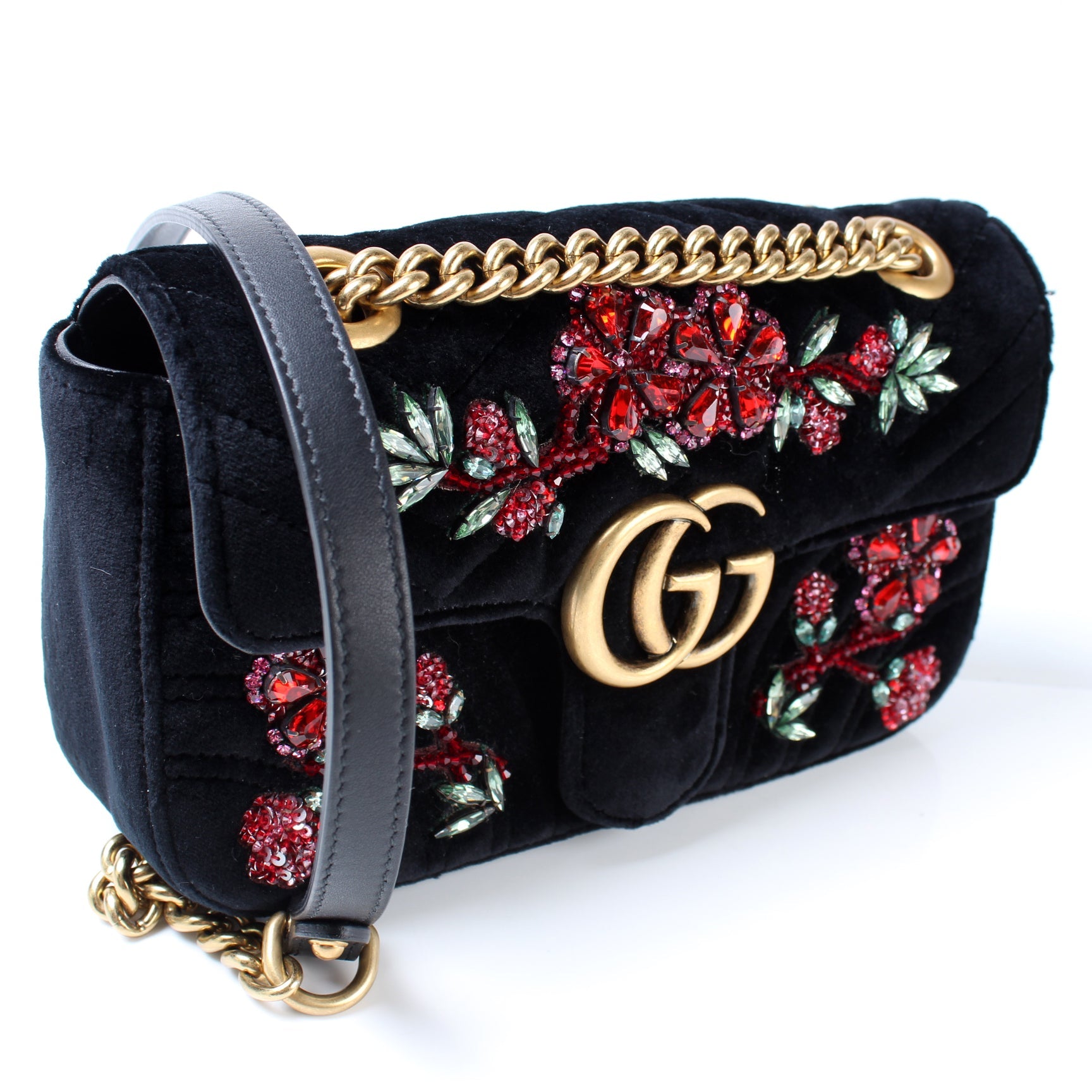 446744 GG Marmont Shoulder Mini Flap lbcase