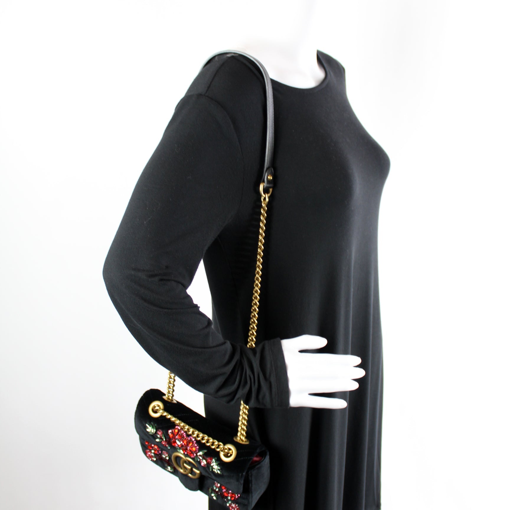 446744 GG Marmont Shoulder Mini Flap lbcase