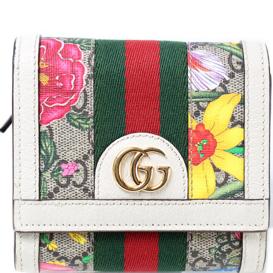 598662 Ophidia GG Flora Card Case Wallet lbcase