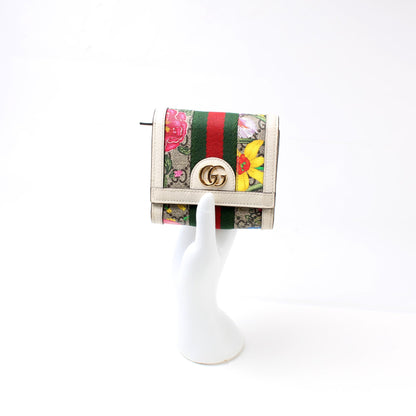 598662 Ophidia GG Flora Card Case Wallet lbcase