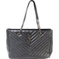 Chevron Monogram Leather Tote