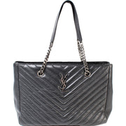 Chevron Monogram Leather Tote