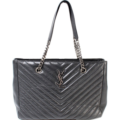 Chevron Monogram Leather Tote