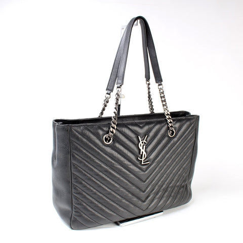 Chevron Monogram Leather Tote