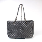 Chevron Monogram Leather Tote