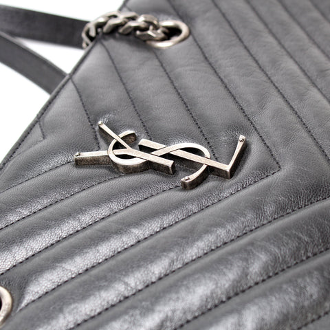 Chevron Monogram Leather Tote