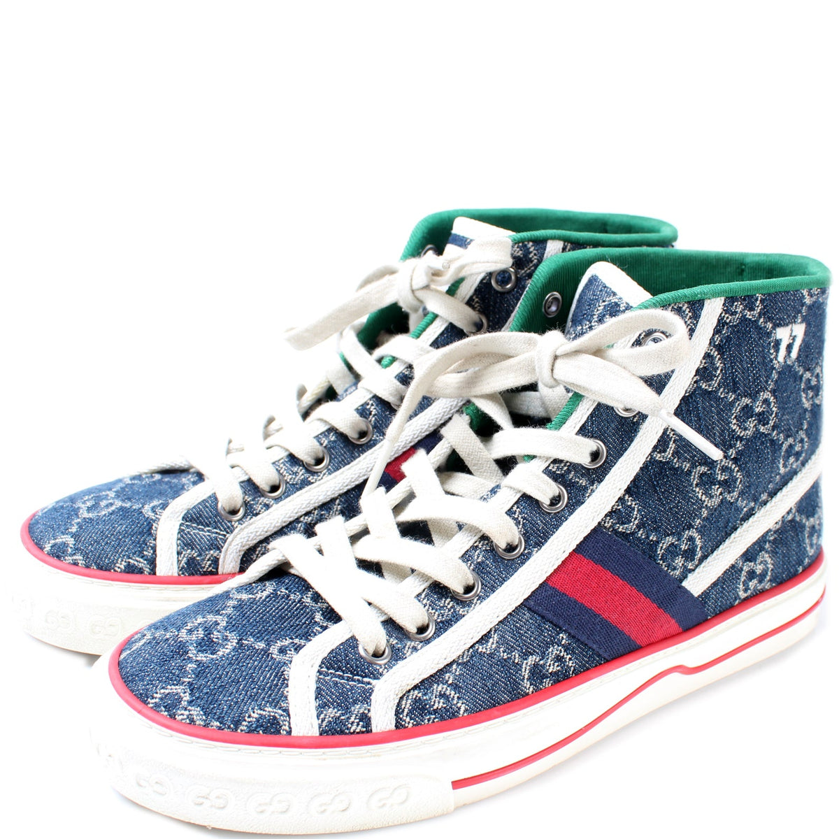 1977 Tennis Shoes High Top Denim Size 37 lbcase