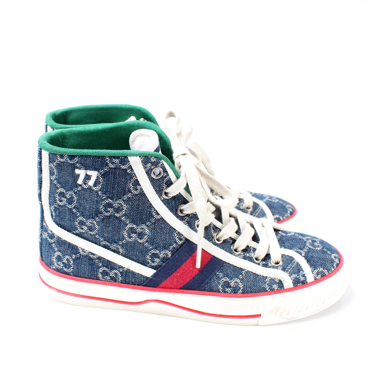 1977 Tennis Shoes High Top Denim Size 37 lbcase
