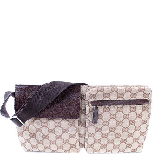 28566 GG Canvas Waist Bag lbcase