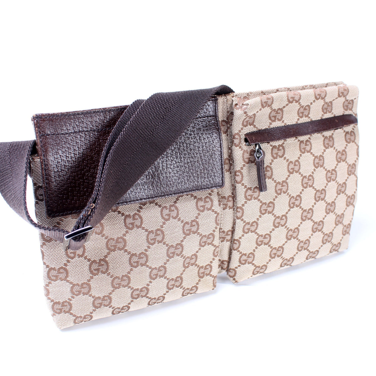 28566 GG Canvas Waist Bag lbcase
