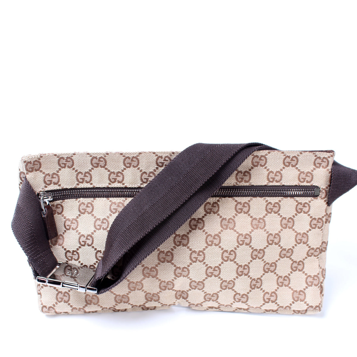 28566 GG Canvas Waist Bag lbcase