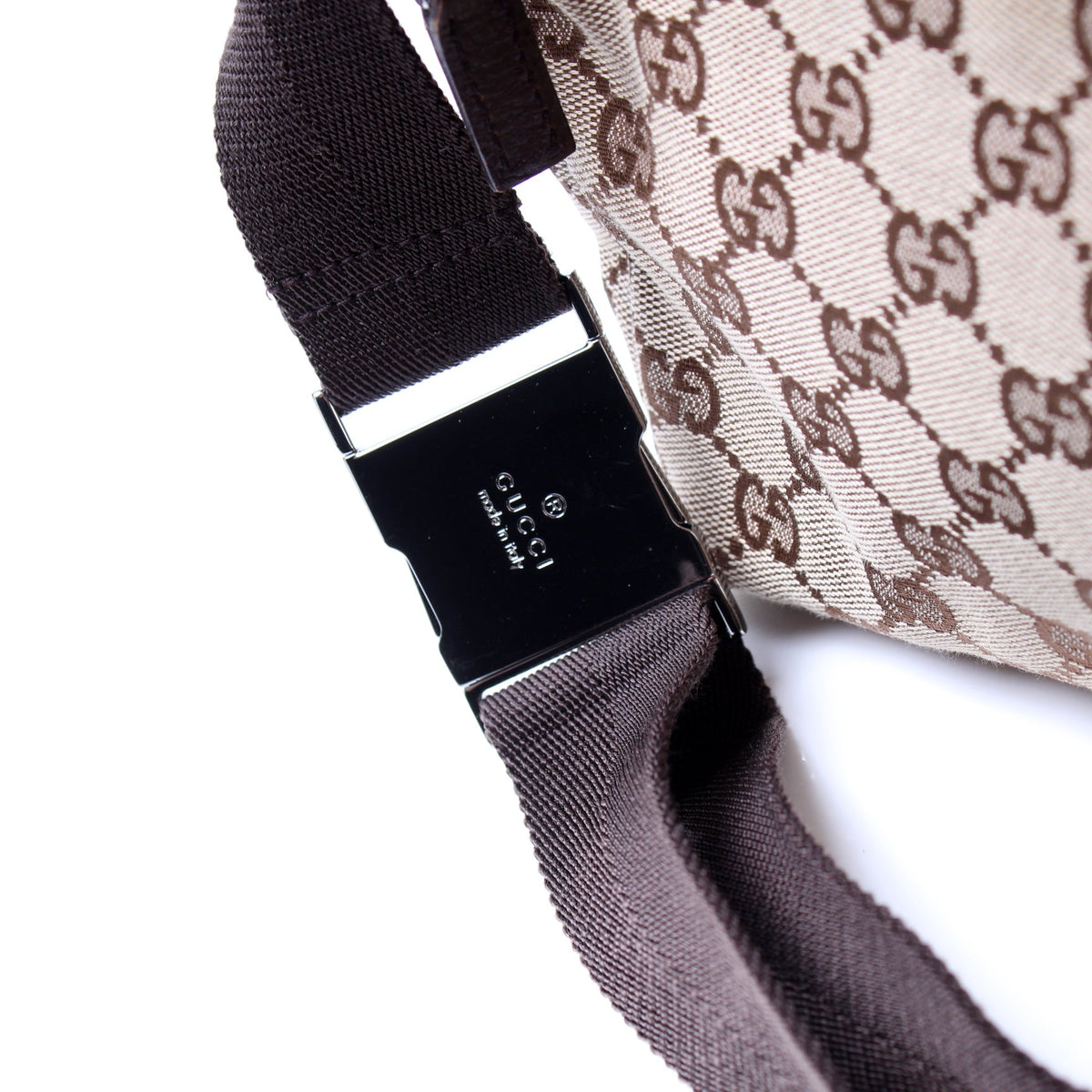 28566 GG Canvas Waist Bag lbcase