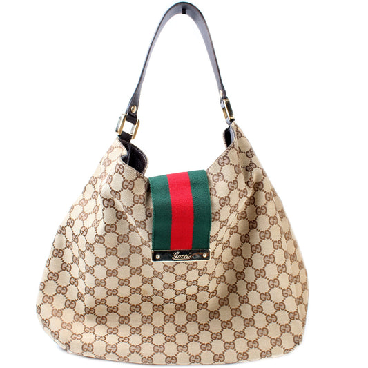 211933 GG Canvas Web Hobo lbcase