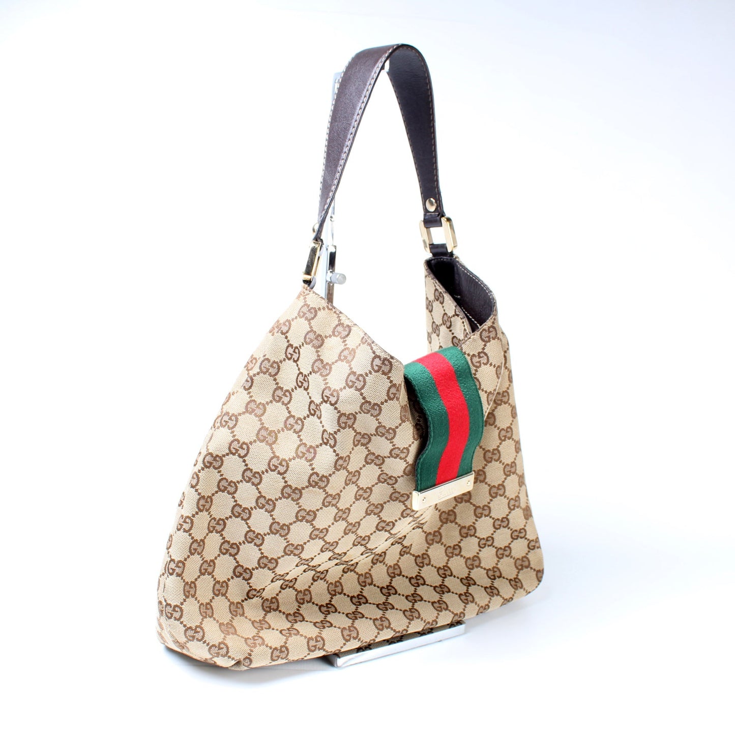211933 GG Canvas Web Hobo lbcase