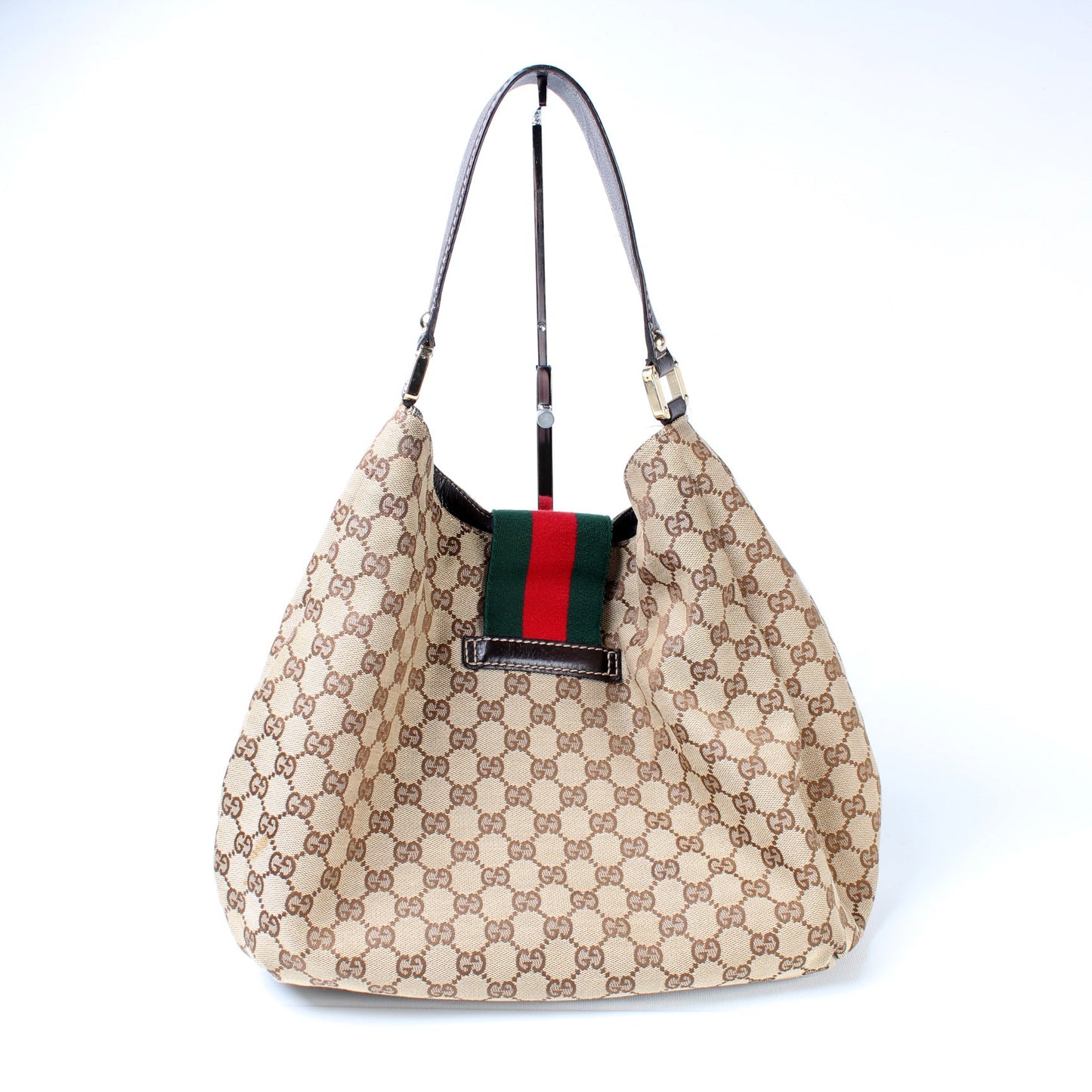 211933 GG Canvas Web Hobo lbcase