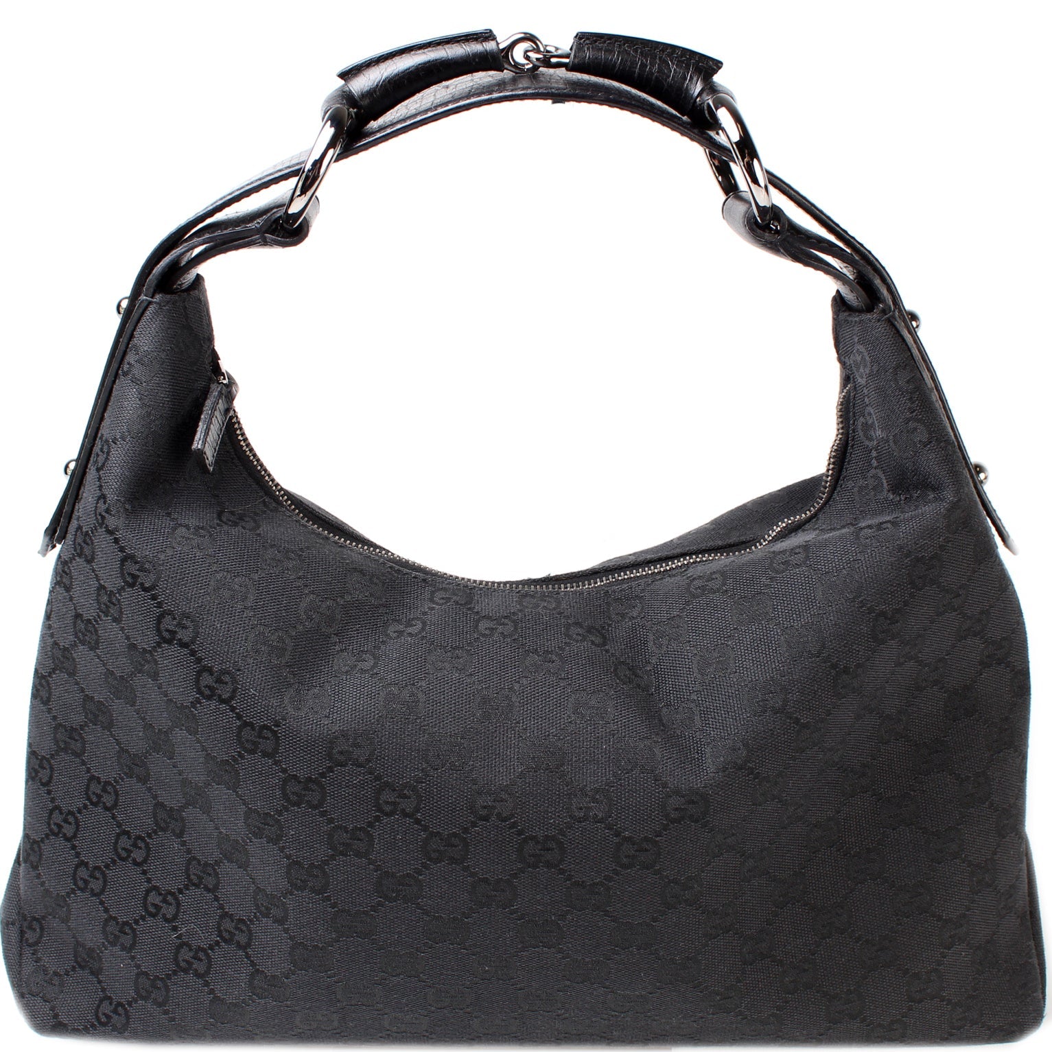 115867 GG Canvas Horsebit Hobo lbcase