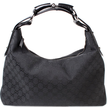 115867 GG Canvas Horsebit Hobo lbcase