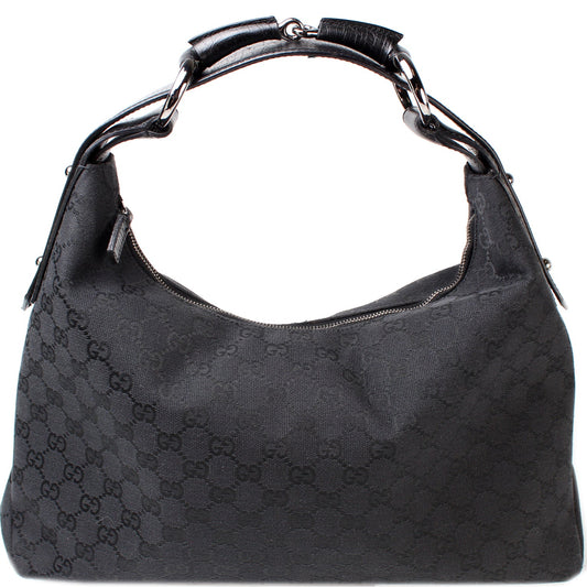 115867 GG Canvas Horsebit Hobo lbcase