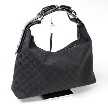 115867 GG Canvas Horsebit Hobo lbcase