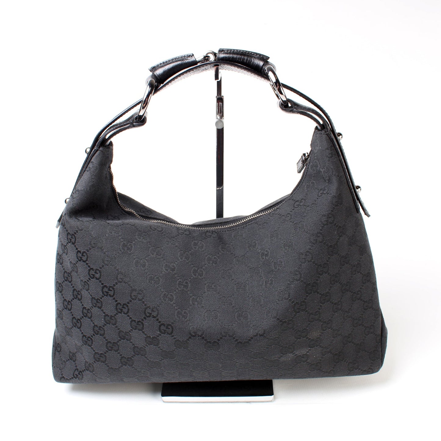 115867 GG Canvas Horsebit Hobo lbcase