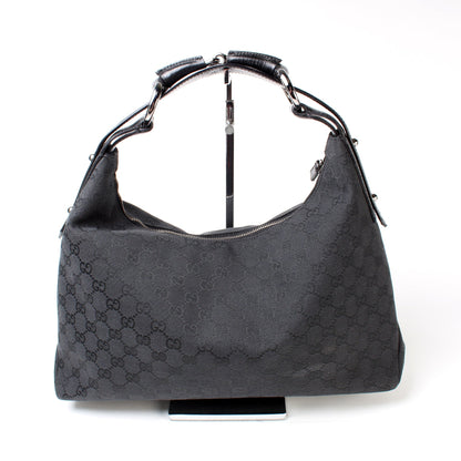 115867 GG Canvas Horsebit Hobo lbcase