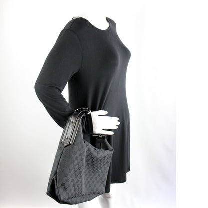 115867 GG Canvas Horsebit Hobo lbcase