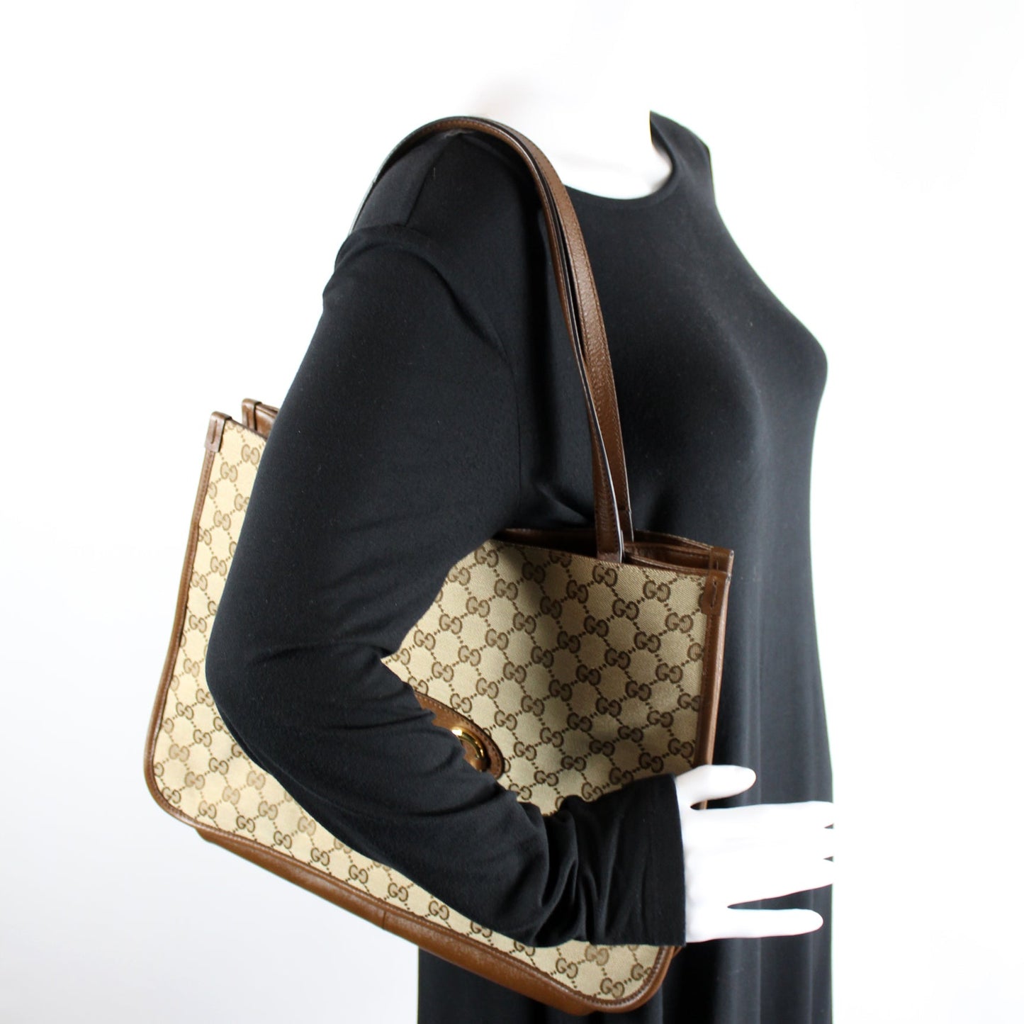 623694 1955 GG Canvas Horsebit Tote lbcase