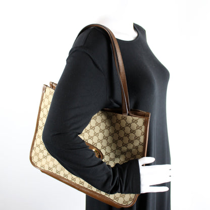 623694 1955 GG Canvas Horsebit Tote lbcase