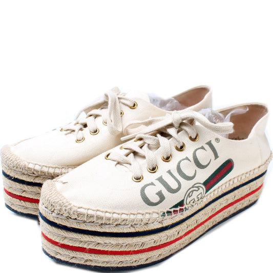 Logo Platform Espadrilles Size 38 lbcase