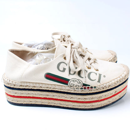 Logo Platform Espadrilles Size 38 lbcase