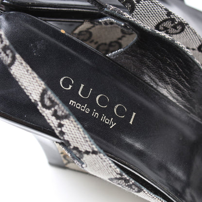 GG Canvas Slingback Wedge Size 38.5 lbcase