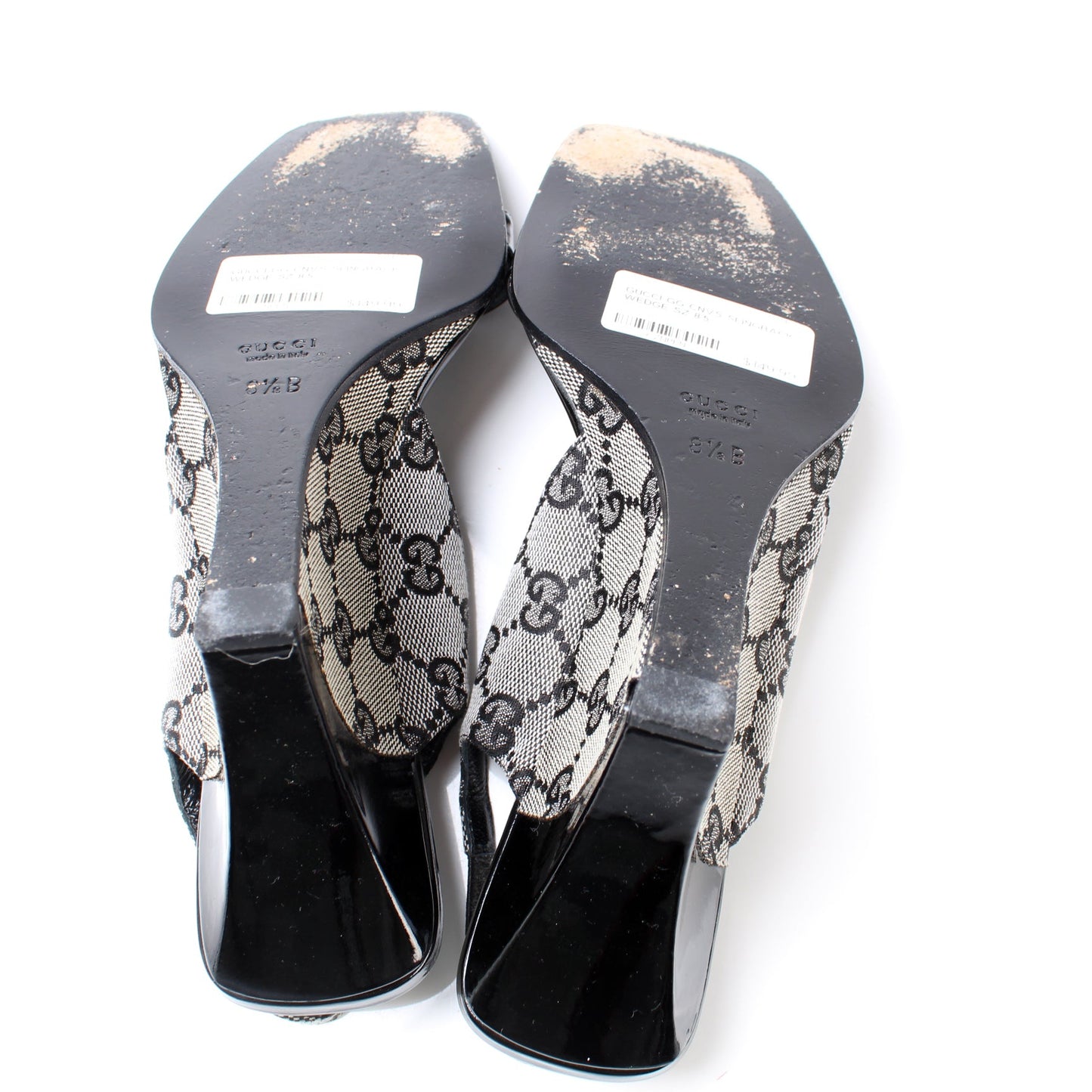 GG Canvas Slingback Wedge Size 38.5 lbcase