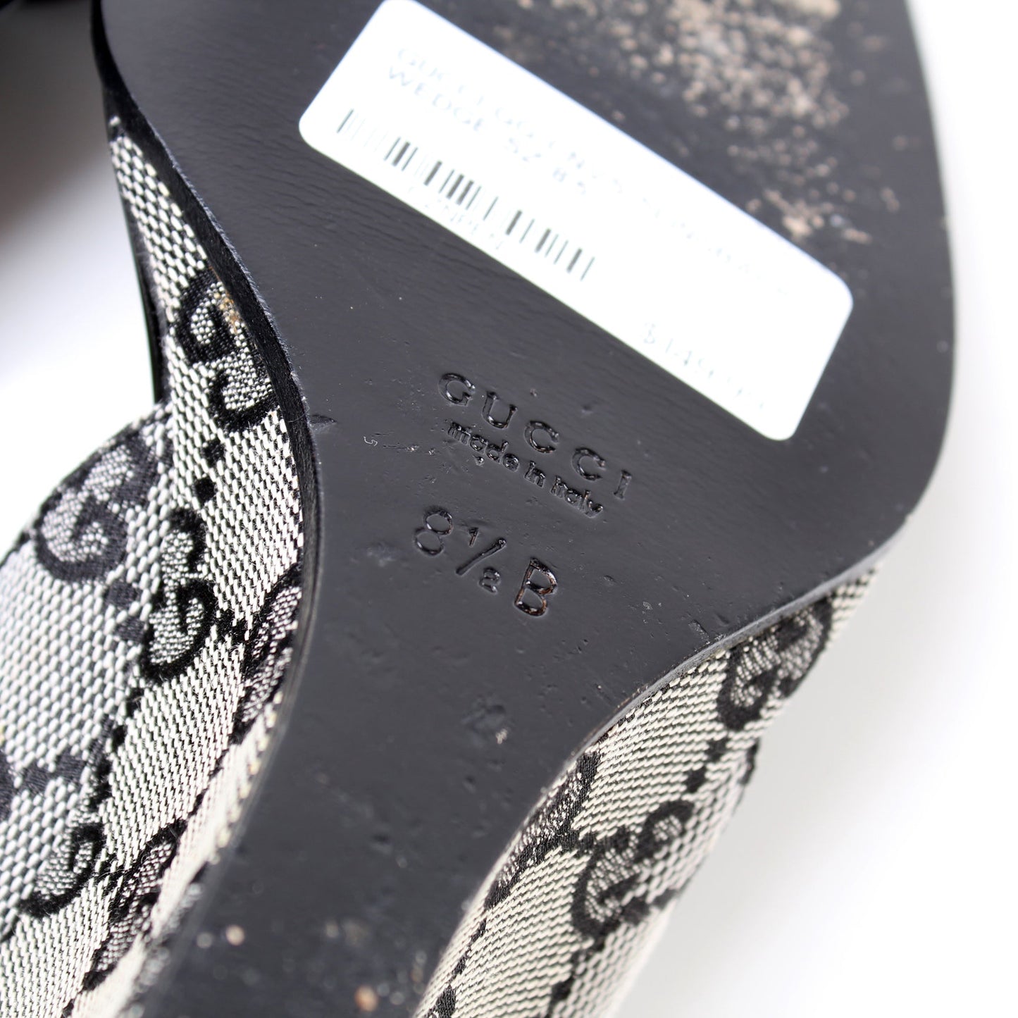 GG Canvas Slingback Wedge Size 38.5 lbcase