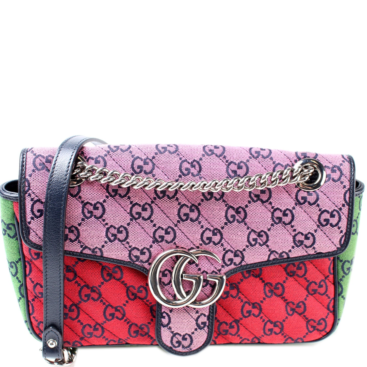 443497 GG Marmont Shoulder Multicolor Quilted Canvas Small Flap lbcase