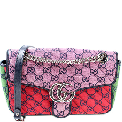 443497 GG Marmont Shoulder Multicolor Quilted Canvas Small Flap lbcase