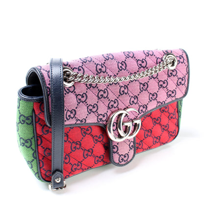 443497 GG Marmont Shoulder Multicolor Quilted Canvas Small Flap lbcase