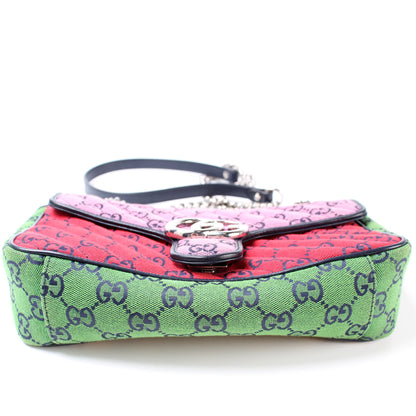 443497 GG Marmont Shoulder Multicolor Quilted Canvas Small Flap lbcase