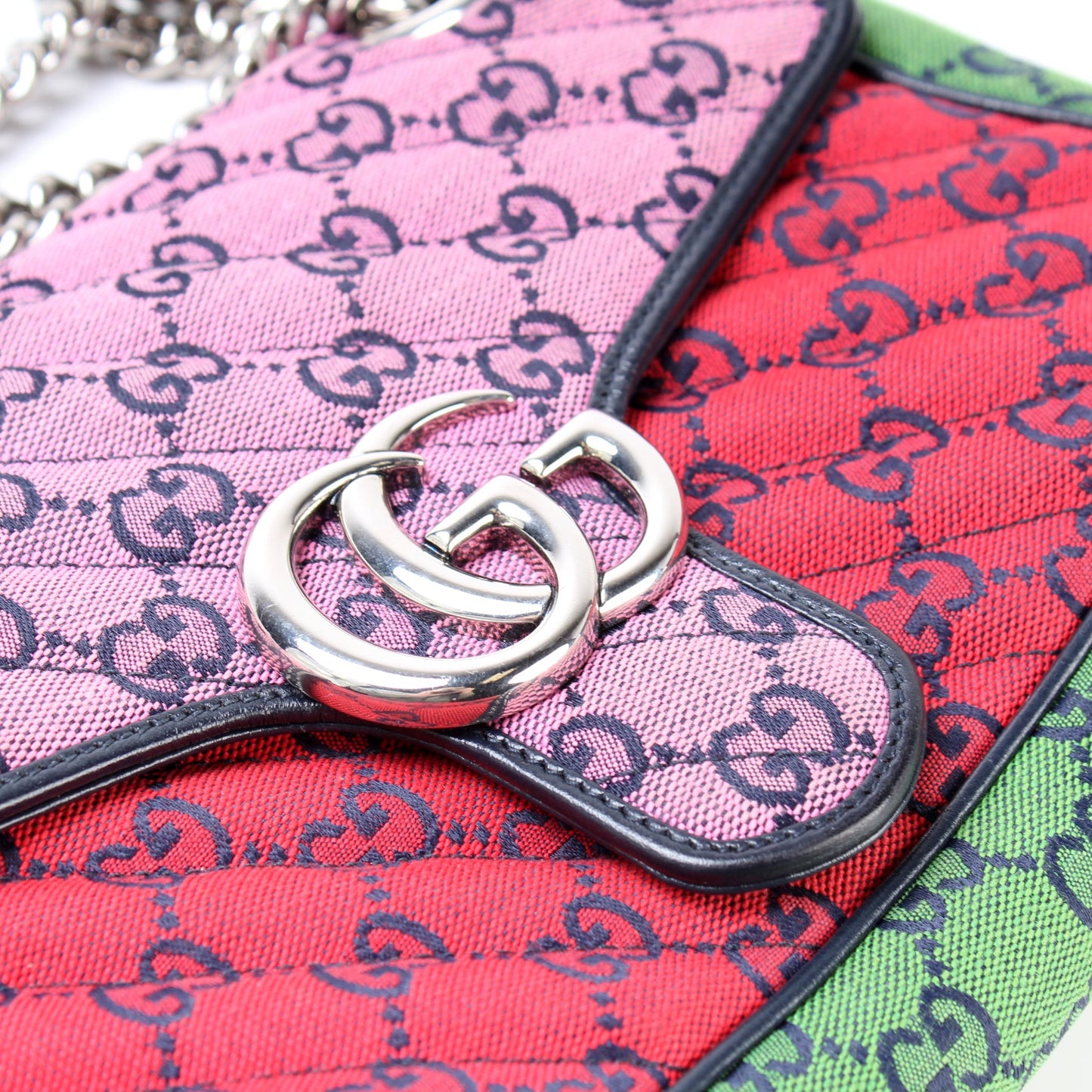 443497 GG Marmont Shoulder Multicolor Quilted Canvas Small Flap lbcase