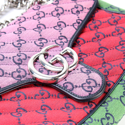 443497 GG Marmont Shoulder Multicolor Quilted Canvas Small Flap lbcase