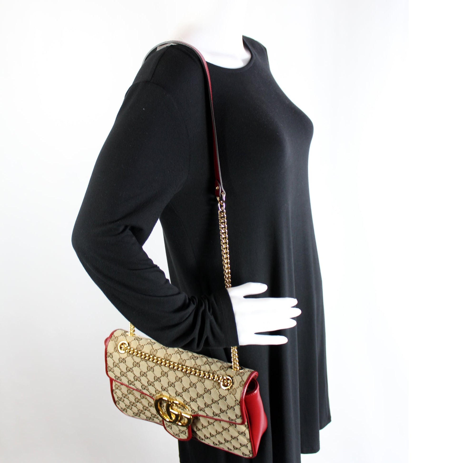 443496 GG Marmont Shoulder Medium lbcase