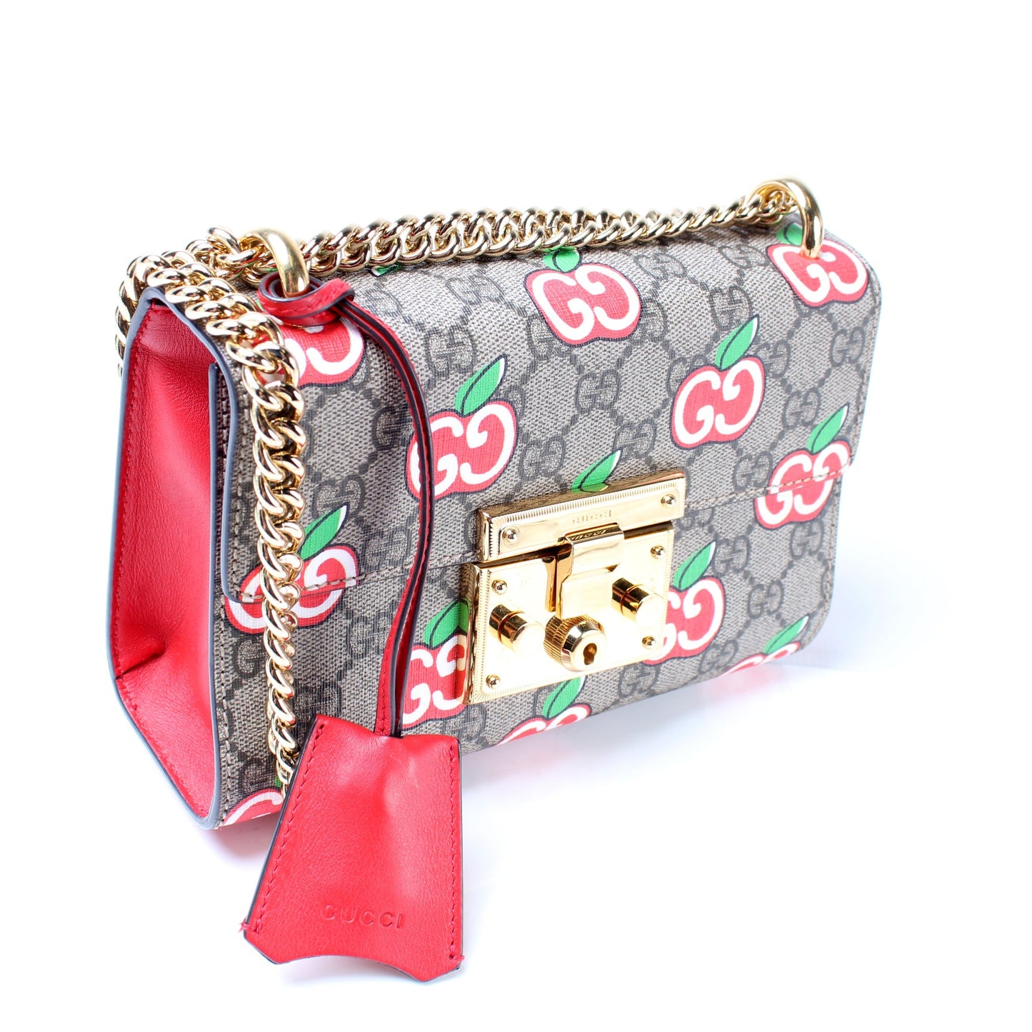 409487 GG Supreme Apple Small Padlock Shoulder Bag lbcase