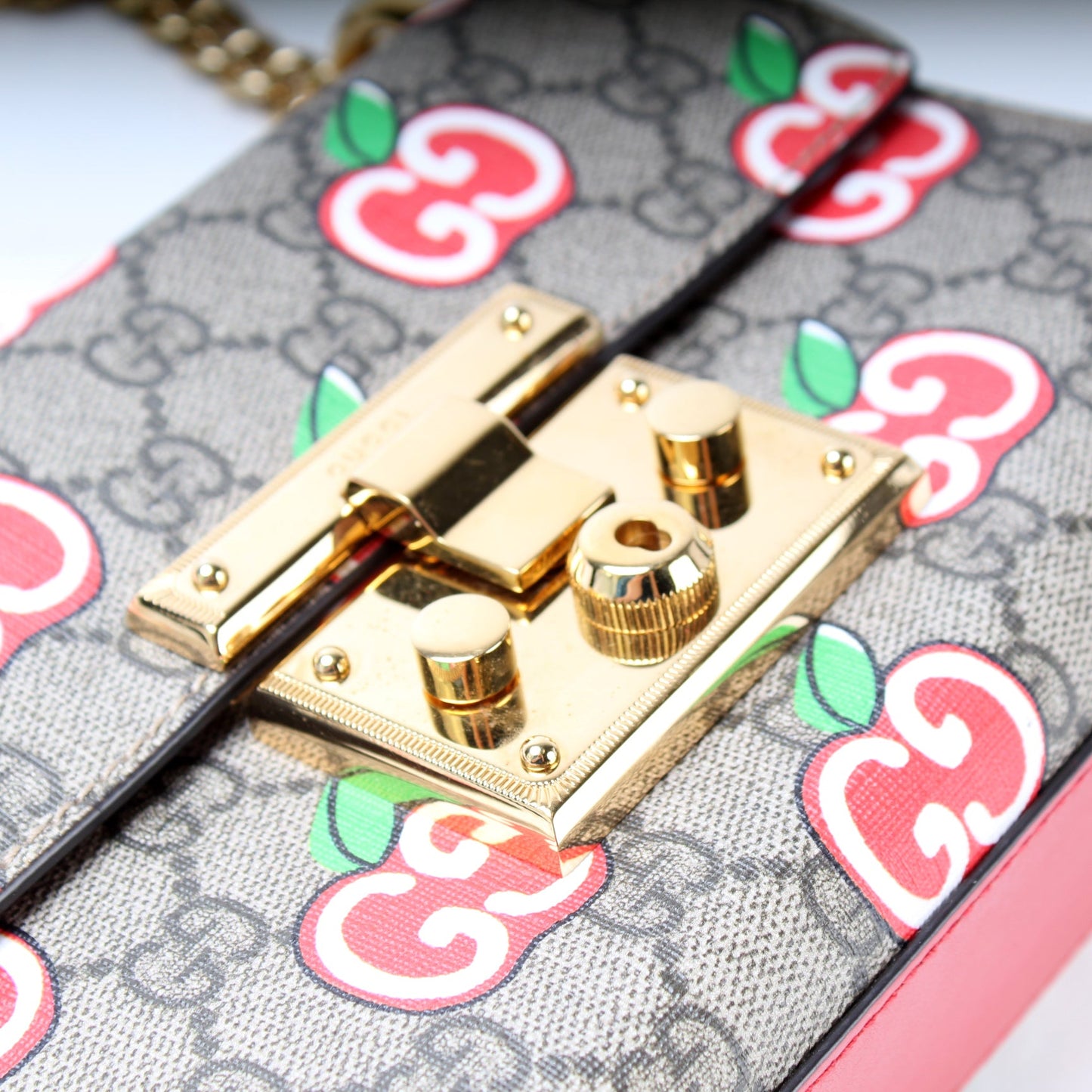 409487 GG Supreme Apple Small Padlock Shoulder Bag lbcase