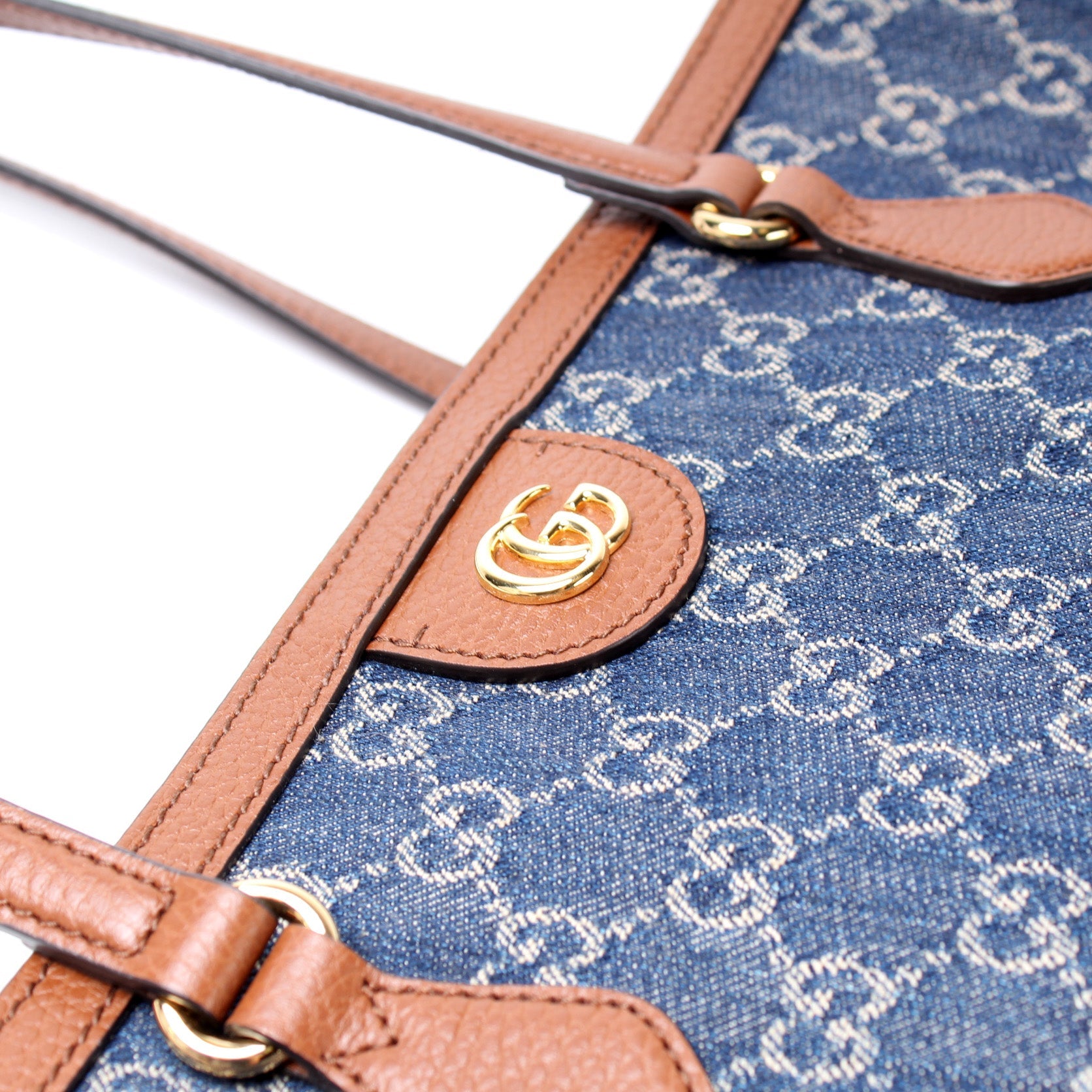 631685 Ophidia GG Denim Tote lbcase