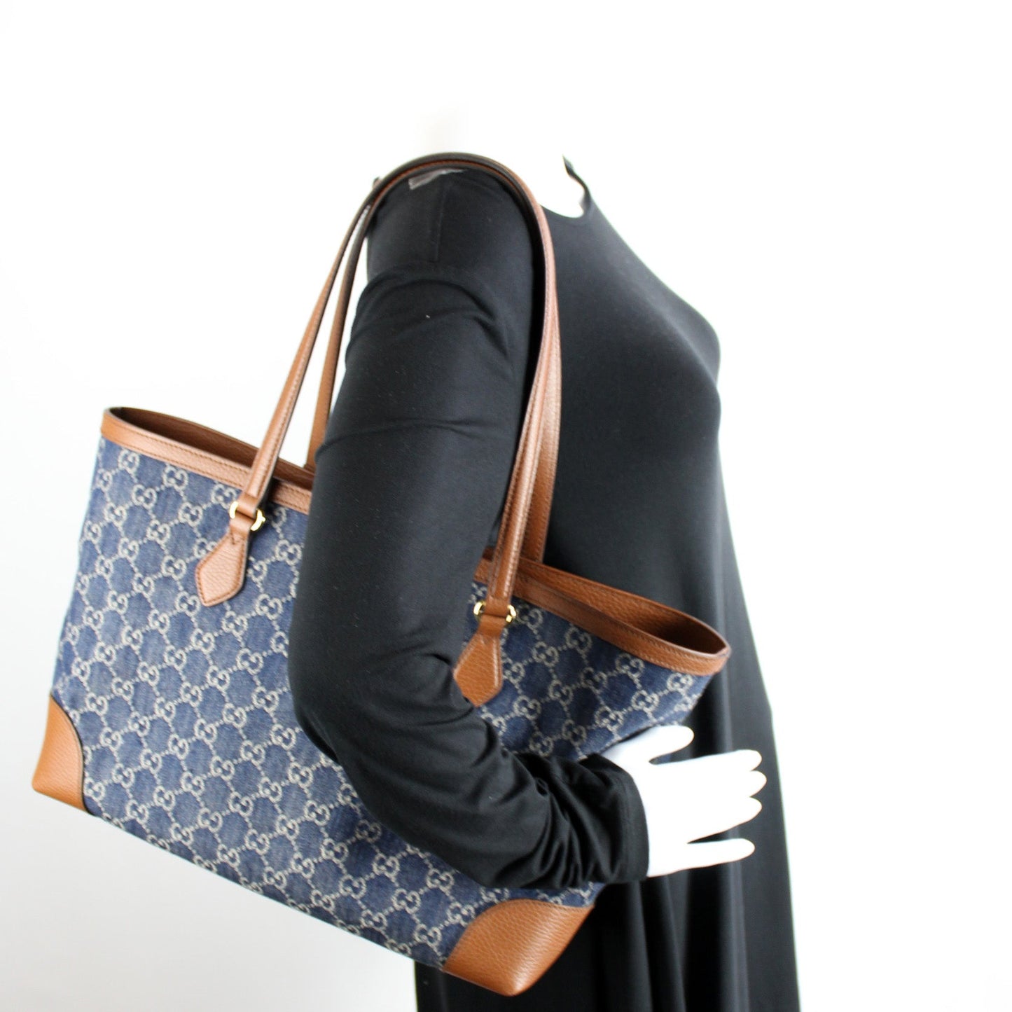 631685 Ophidia GG Denim Tote lbcase