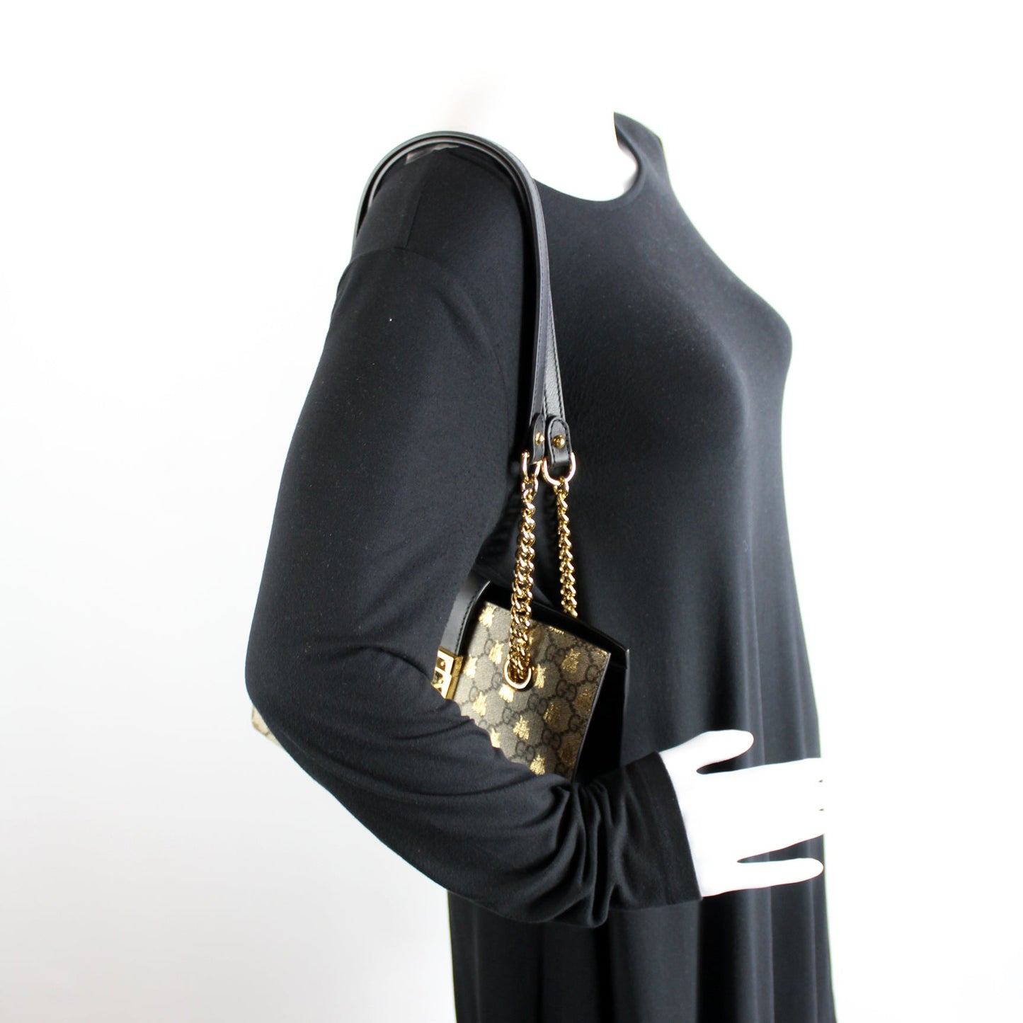 498156 Padlock GG Bee Small Tote lbcase