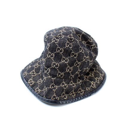 576371 GG Denim Bucket Hat lbcase