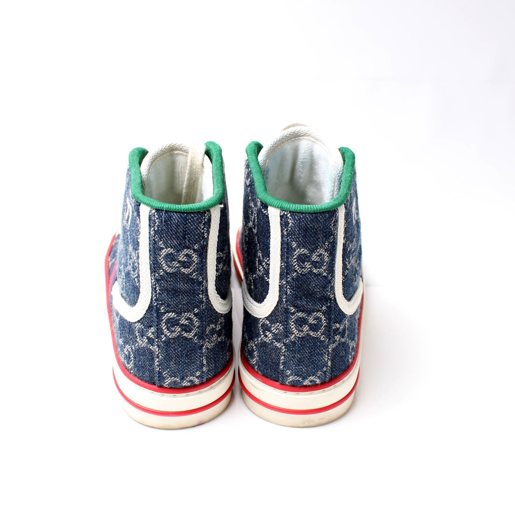 1977 Tennis Shoes High Top Denim Size 35.5 lbcase